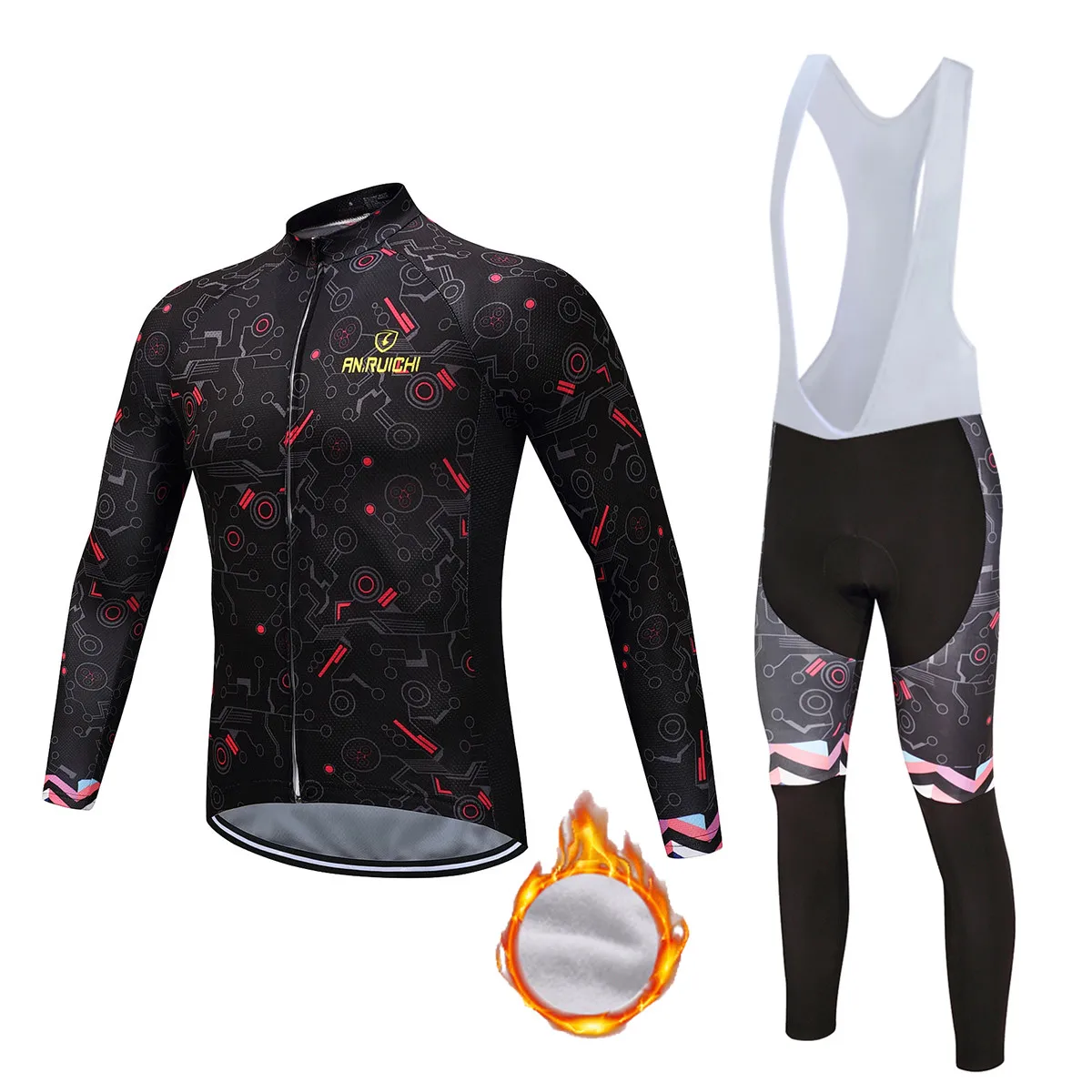 2018 черный Компоненты зимние длинные рукава велосипедная футболка
 y согреться