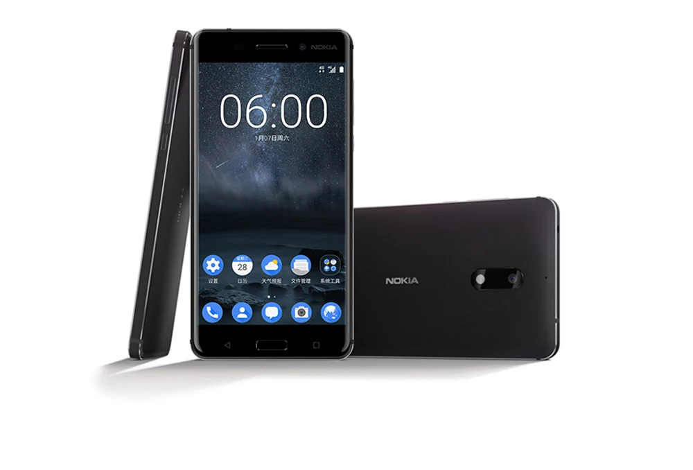 Разблокированный Nokia 6(), четыре ядра, 5,5 дюймов, 4 Гб ОЗУ, 32 Гб ПЗУ, 16,0 Мп+ 8 Мп камера LTE, 4G, две sim-карты, отремонтированный мобильный телефон