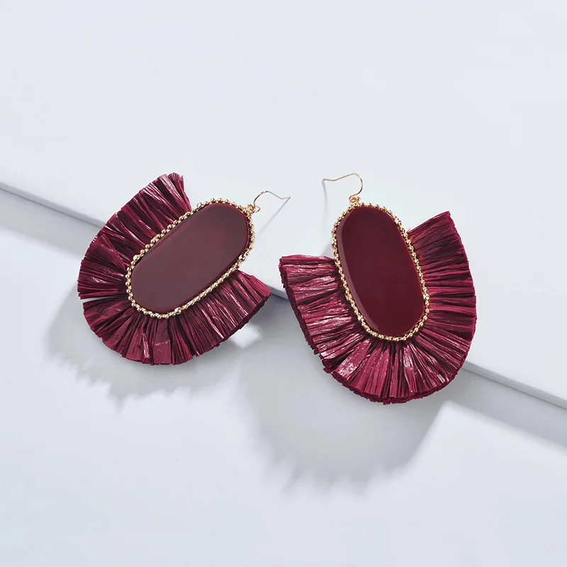 Женские серьги подвески в богемном стиле с геометрическим