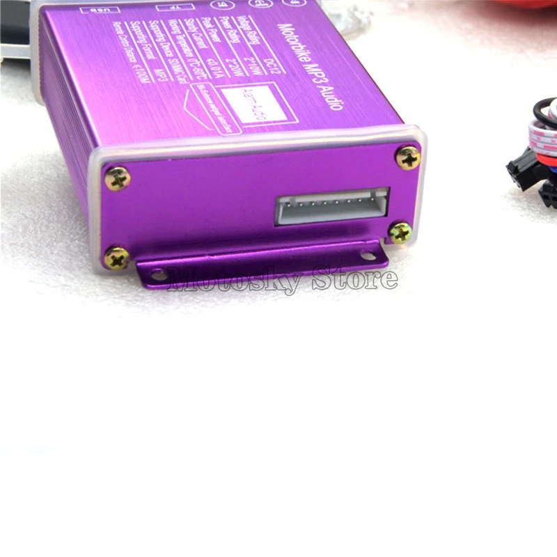 

Motorcycle Anti-Theft Handlebar Audio Speakers Bluetooth Music FM Radio MP3 Music Player Scooter Chopper Cruiser Moto