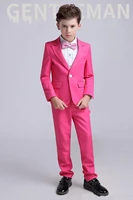 boy formal dresses suits flower childrens wear three button wedding banquet boy lapel three piece suitjacketpantsvesttie