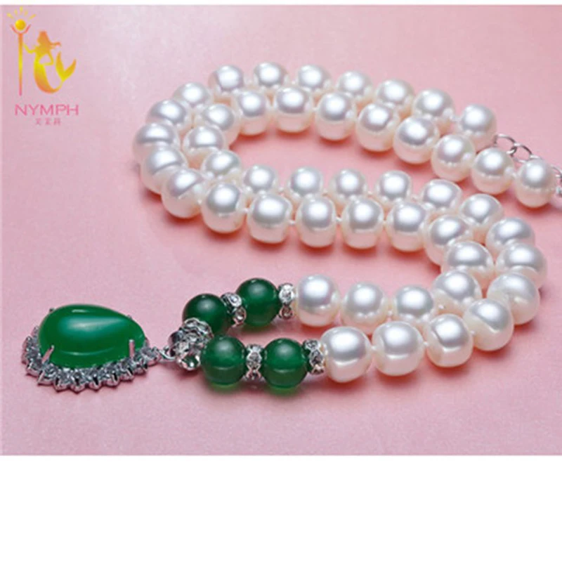 Жемчужное ожерелье NYMPH ювелирное изделие из зеленого агата натуральный кулон