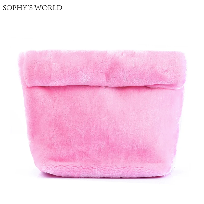 Женские сумки из искусственного меха модные повседневные клатчи в рулоне зимняя