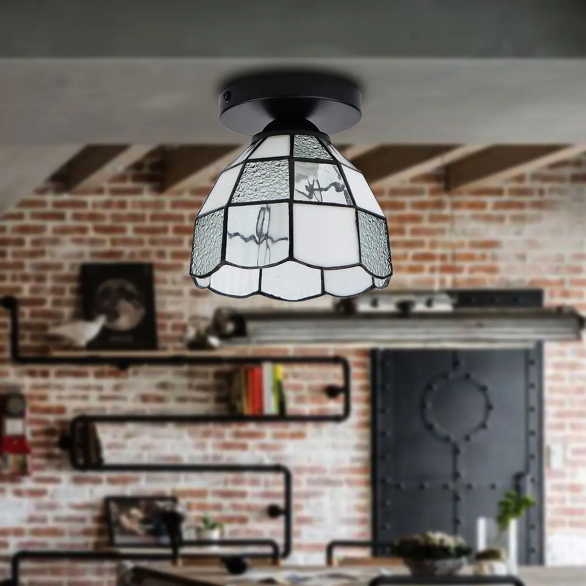 GLW полу-заподлицо потолочный светильник Ретро черный бра коридор Industrial Loft Home