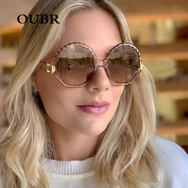 Oubr Модные женские круглые солнцезащитные очки для женщин фирменный дизайн