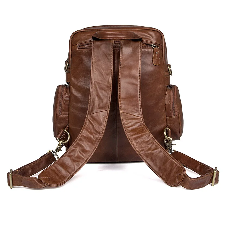 Nesitu High Quality Vintage Brown Black Genuine Leather Men Women's Backpack Girl Female Shoulder Bag Travel Bags M7042 | Багаж и