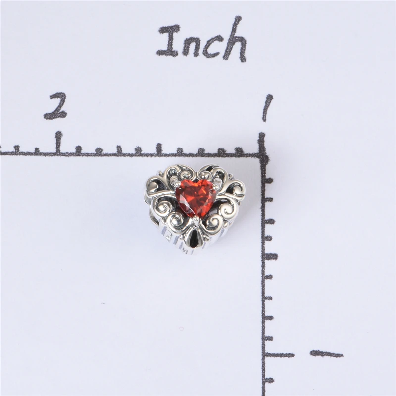 День матери Joyas De Plata 925 Шарм в виде сердца Гранат циркония талисманы подходят для изготовления браслетов DIY Gw модные ювелирные изделия X419H30