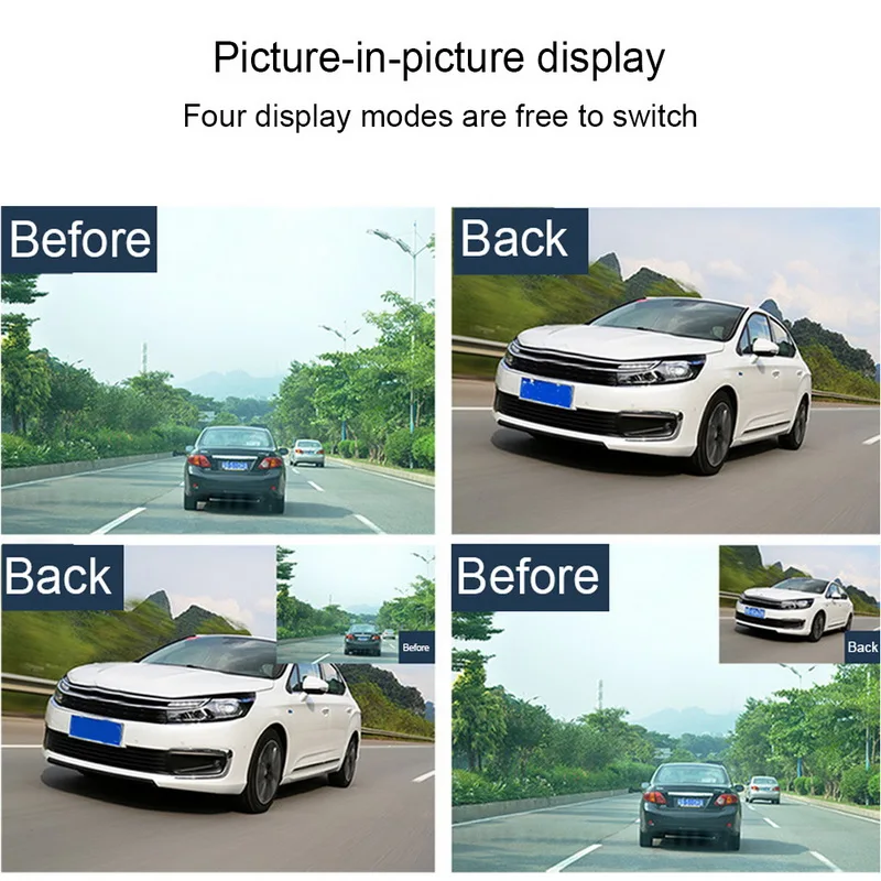 TOSPRA видеорегистратор с двумя объективами Автомобильный камера Full HD 1080P 4 дюйма IPS