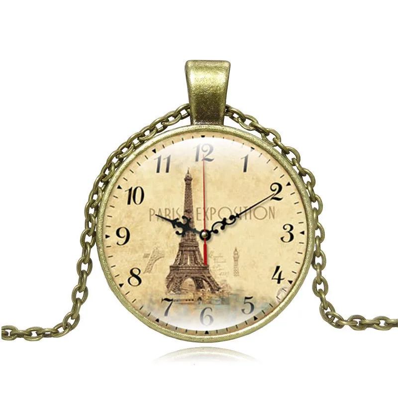 2019 винтажные Модные поддельные часы ожерелье с подвеской в виде драгоценного