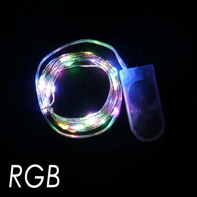 RGB 1 м, 2 м, 3 м, 5 м, медный провод, светодиодный фонарь, водонепроницаемая Праздничная сказочная гирлянда, осветительная лампа для рождества, свадьбы, украшения для вечеринки - Испускаемый цвет: RGB