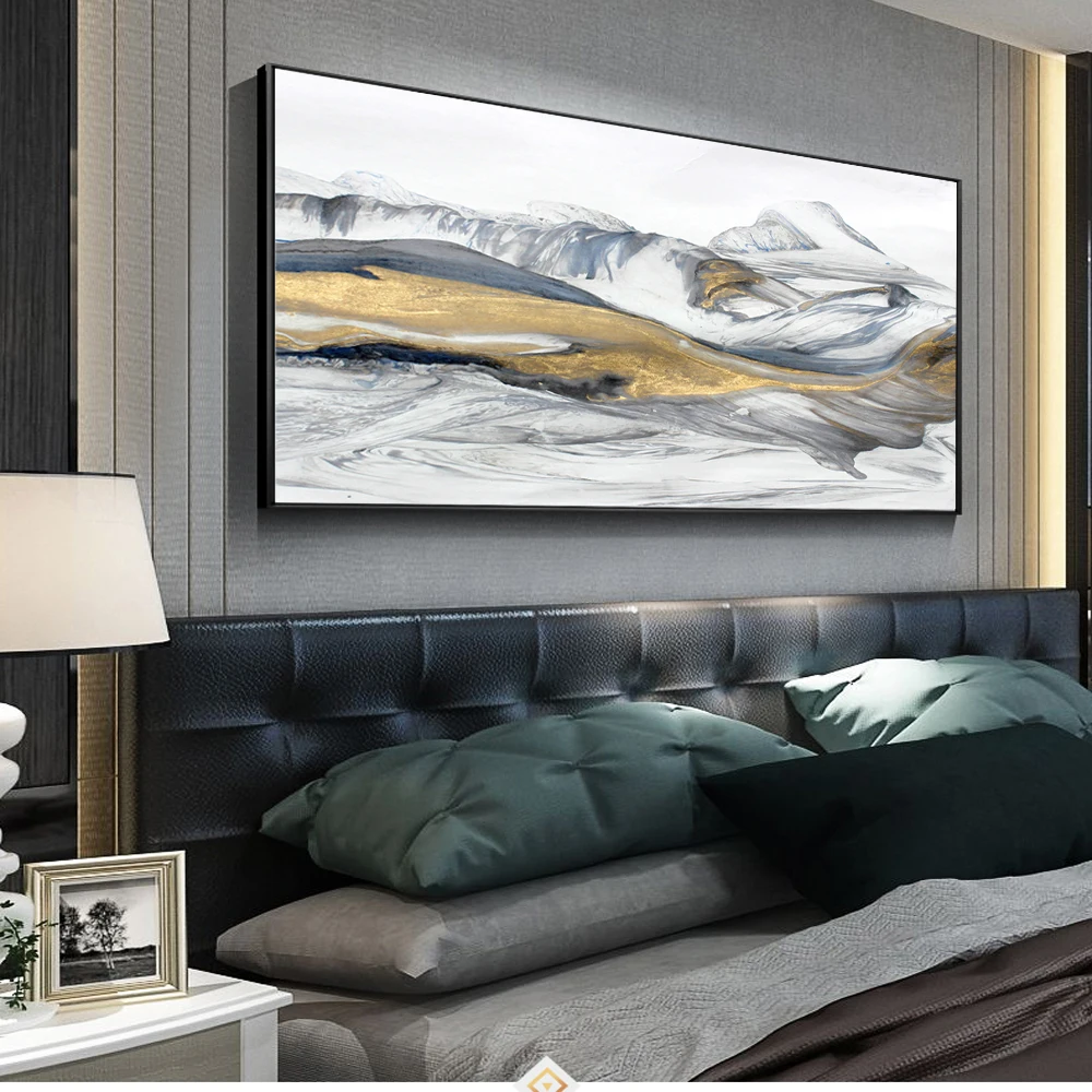 

Mountain Abstract Canvas Prints Modern Pop Art Wall Paintings Print On Canvas Posters And Prints Golden Landscape Wall Pictures