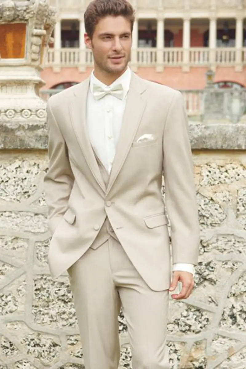 

New Stylish Mens Wedding Tuxedos Bespoke 3 Piece Groom Best Man Notch Lapel Suit C367