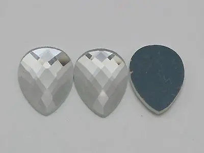 20 прозрачных граненых каплевидных плоских стеклянных кристаллов Стразы