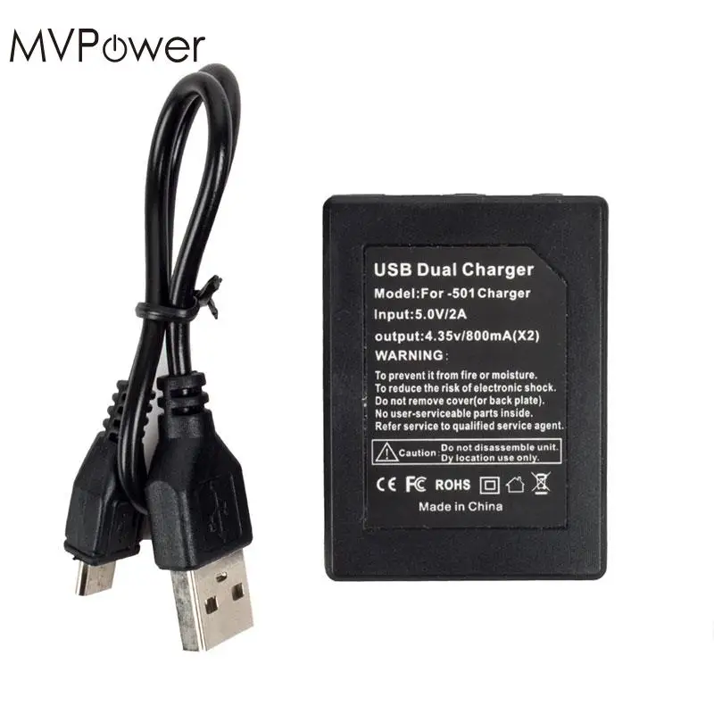MVpower DC 5V двойной порт слот AHDBT-501 зарядное устройство для GoPro Hero 5 HERO5 Черная Камера с