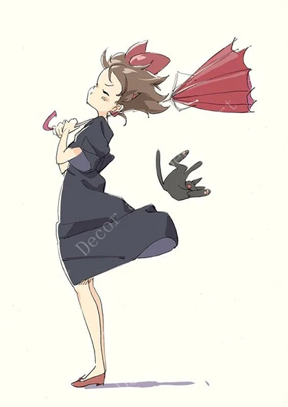 Kiki's Delivery Service Comics Hayao Miyazaki Аниме Холст Картины винтажные крафт постеры покрытые
