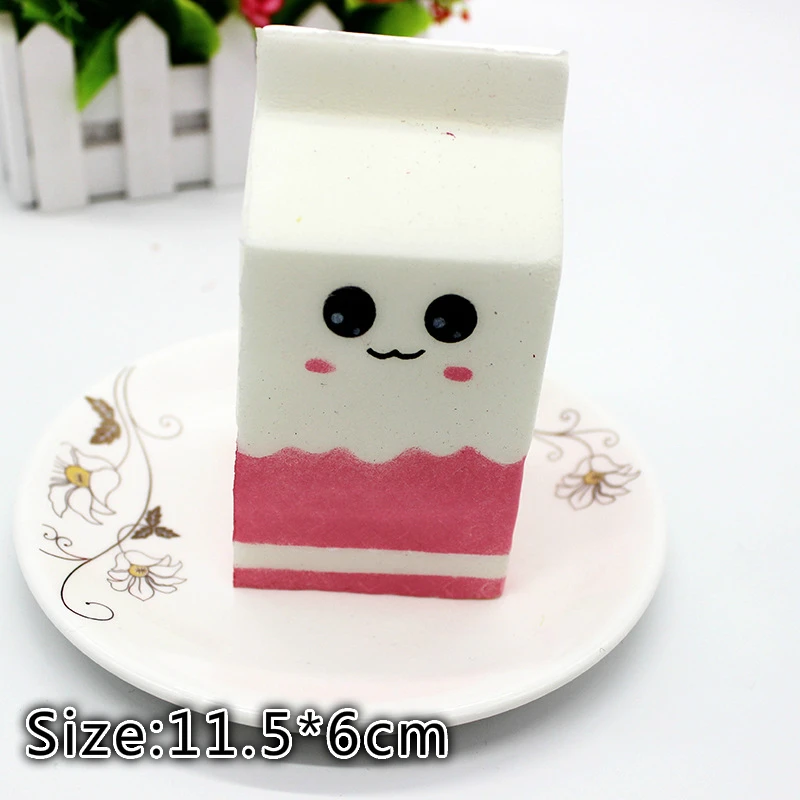 milk white Мягкая игрушка в форме единорога, зубная игрушка, медленно поднимающаяся, мягкая игрушка, коробка для молока, хлеб, милый фруктовый ремешок, подарок для снятия стресса, детский подарок - Цвет: milk white