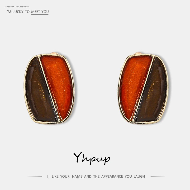 Yhpup Minimalist Cushion Geometric Stud Earrings Statement Acrylic Charm Earring For Women Party Jewelry Brincos | Украшения и