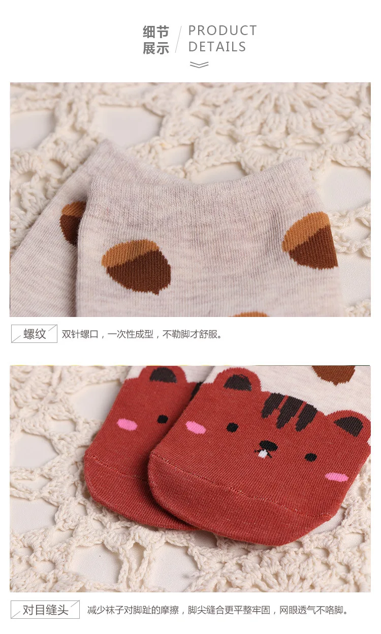SP& CITY/5 пар, женские короткие носки с милыми животными, хлопковые короткие Носки с рисунком, повседневные женские носки с принтом для студентов