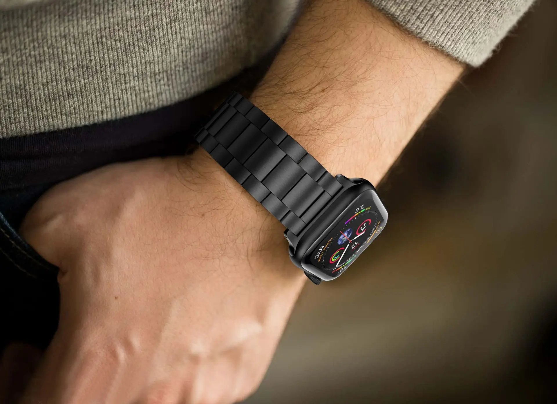 Спортивный ремешок для наручных часов Apple Watch серии 3/2/1 38 мм 42 мм Нержавеющая сталь металлический ремешок для наручных часов iwatch серии 4 40 мм 44 мм