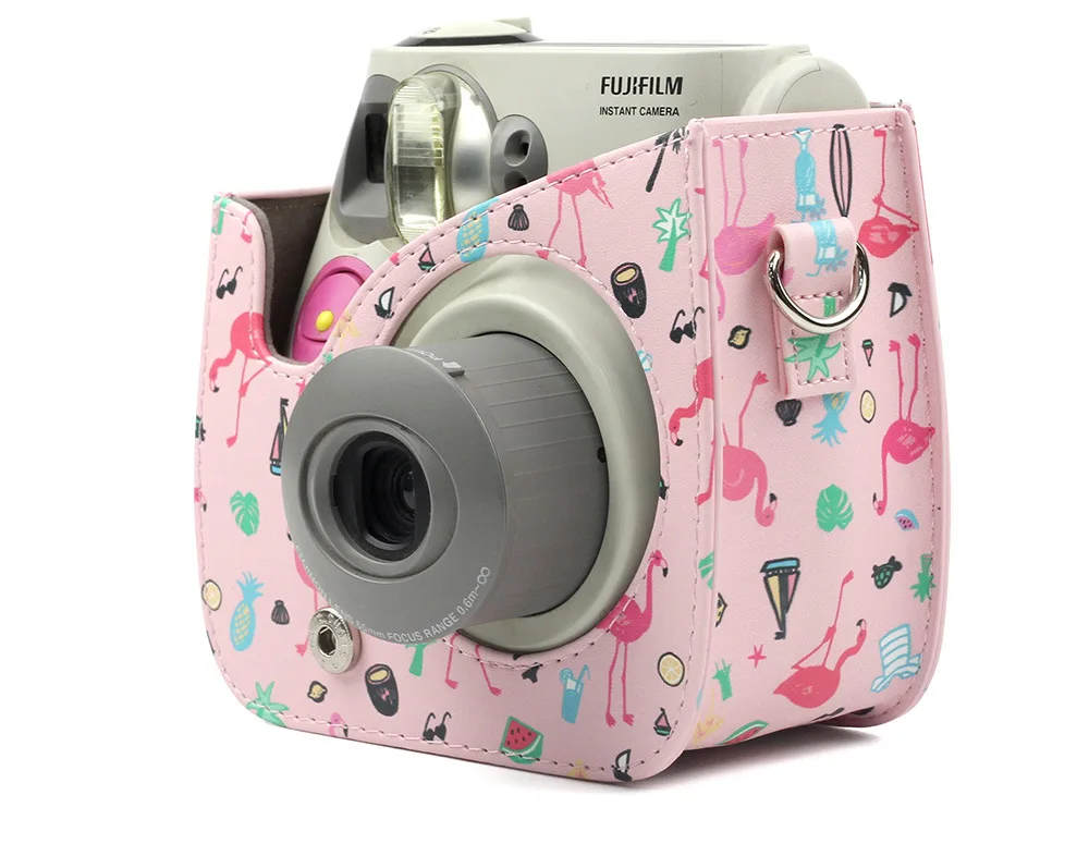 Сумка для камеры Fujifilm Instax Mini 7S 7C сумка из искусственной кожи с фламинго