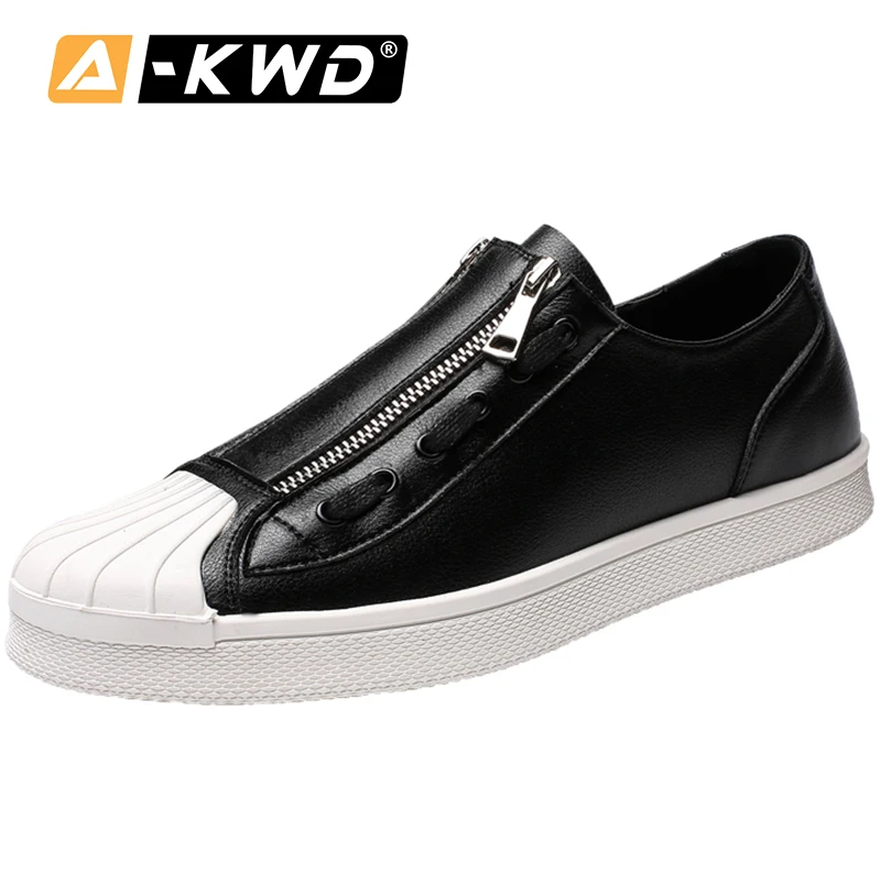 

Shoes Men Leather Fashion Shoes 2019 Hip Hop Syle Mens Casual Shoes Hot Sale Chaussure Homme Luxe Marque 43 Slip on Men Sneakers