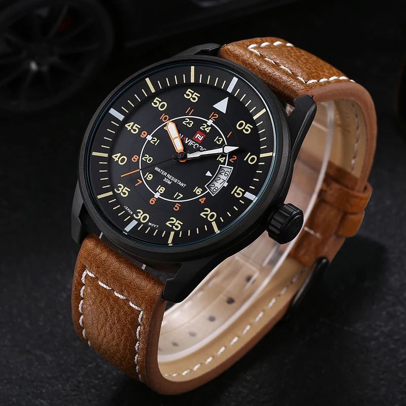 Новый Модный Топ Элитный бренд Naviforce спортивные часы для мужчин кварцевые ультра