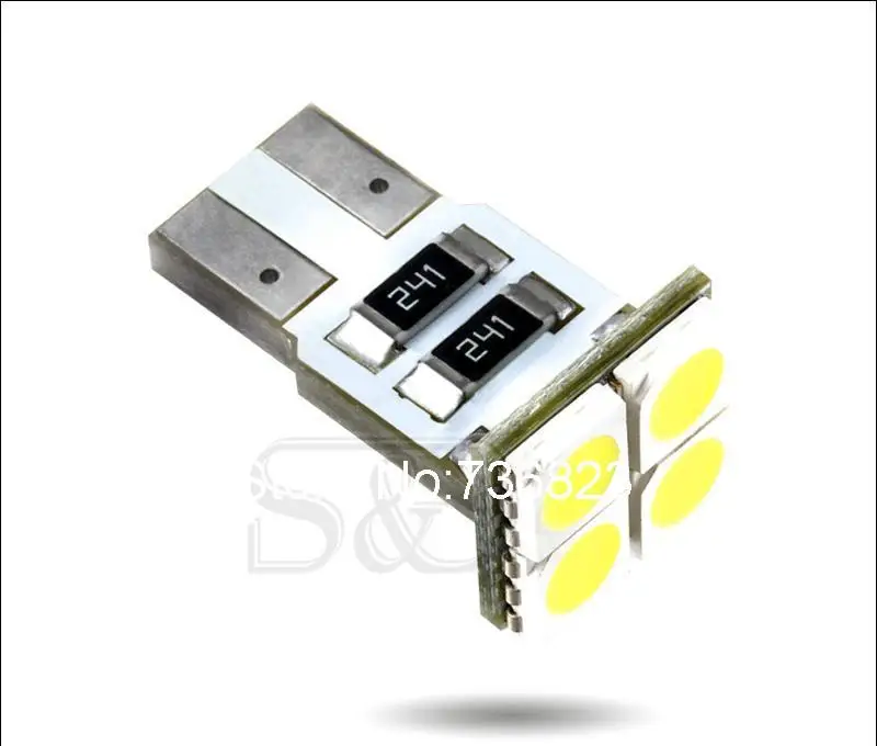 10 шт. T10 4SMD чистый белый CANBUS OBC безошибочный W5W светодиодный автомобильные лампы 501