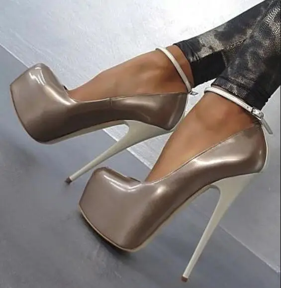 Туфли-лодочки женские на платформе и высоком каблуке Лоскутные ботинки с