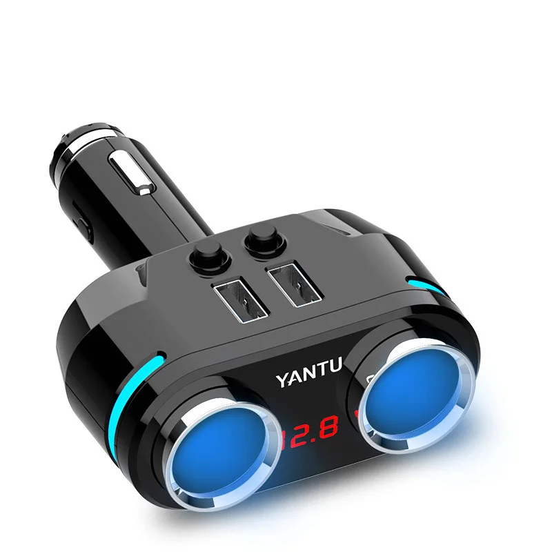 Автомобильное быстрое зарядное устройство с 2 USB интерфейсом 3 адаптерами питания