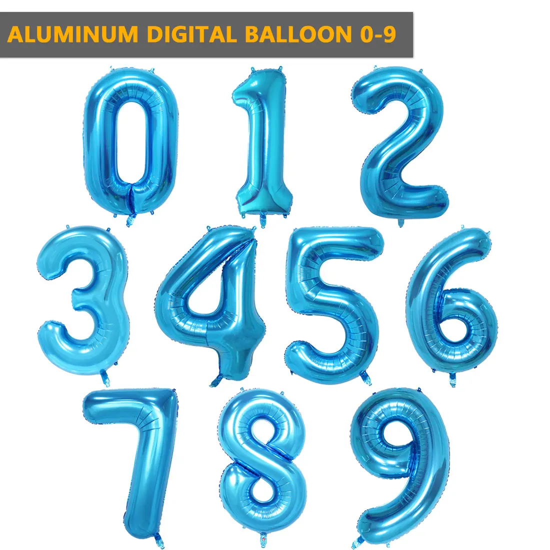 32 дюйма синий свадебный день рождения фольга цифры воздушные шары iнадувные