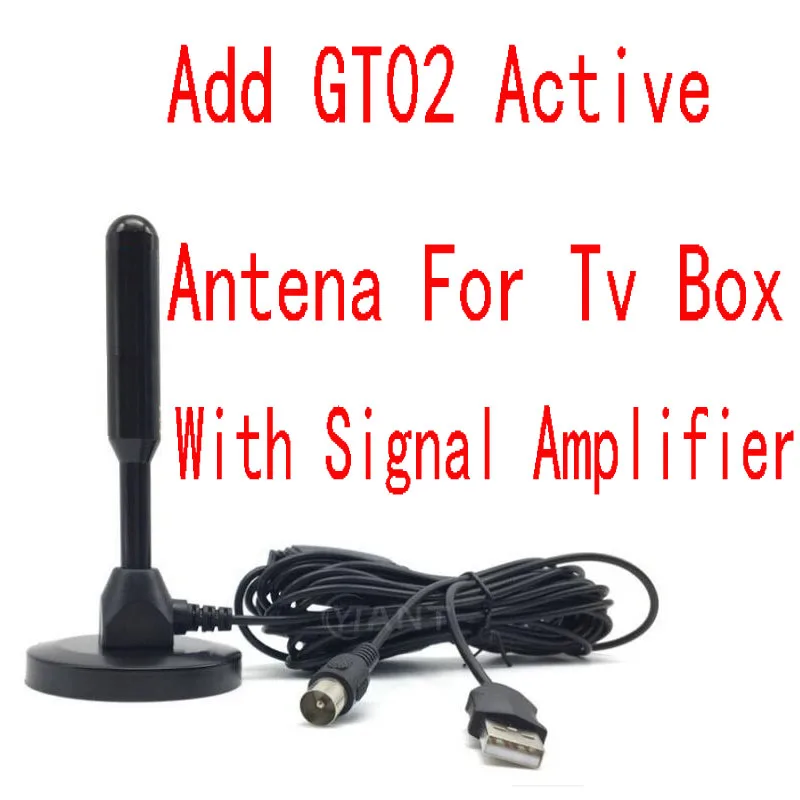 Add GT02 ANT For Box Встроенный усилитель Сигнала Антенна мощности двойной усилитель сигнала Внутренняя антенна DVB-T2/atsc-t/isdb-t/fm цифровой ТВ приемник - Цвет: Add GT02 ANT For Box