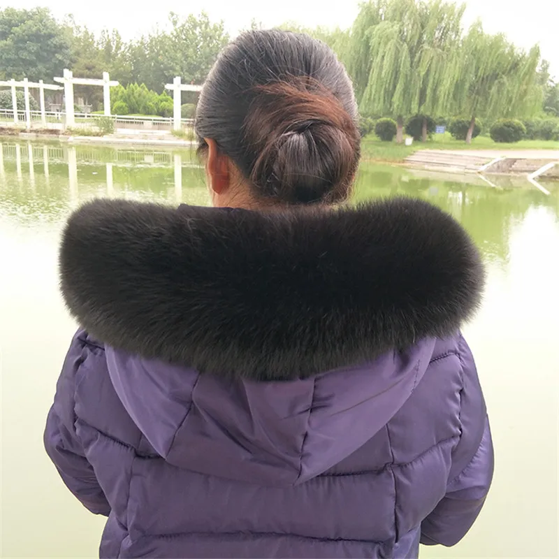 New fashion Natural Fox fur collar Winter scarf shawl multicolor fox fur collar Scarves Solid warm Women hood fox fur muffler