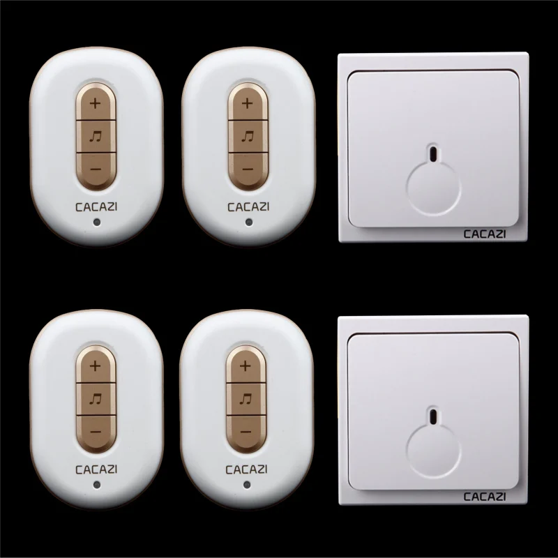 Бесплатная доставка! 2 передатчик + 4 Приемник Новый Беспроводной Дверной Звонок С