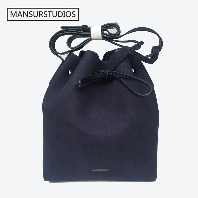 2019 MANSURSTUDIOS Замшевая сумка мешок mansur женская через плечо из искусственной замши
