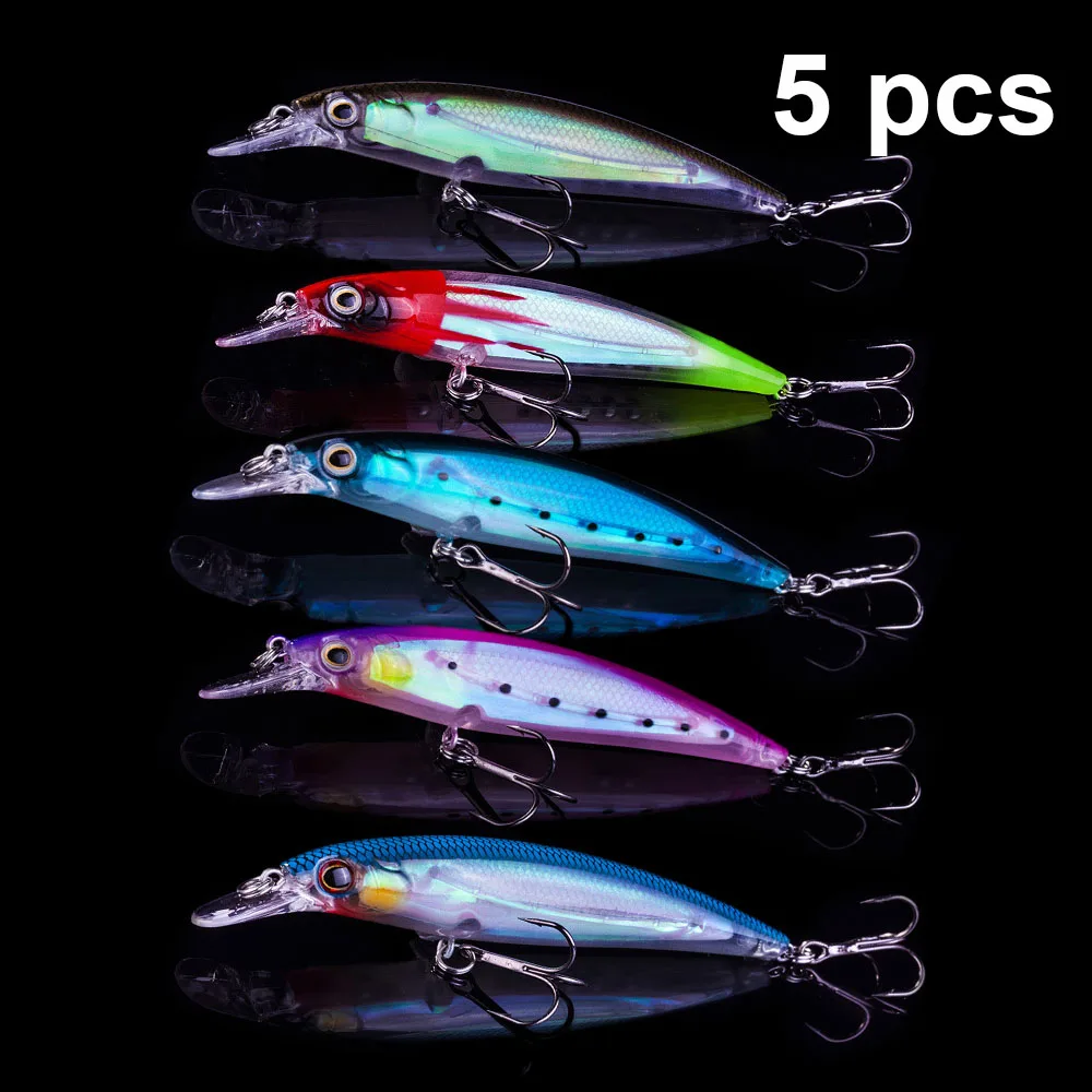 5 шт./лот QXO Minnow рыболовные приманки CrankbaitIce море все товары для рыбалки воблеры