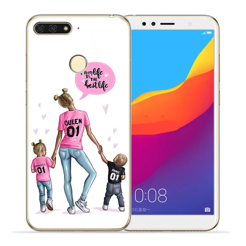 1209 Роскошные волосы ребенка мама девочка королева женщина для huawei II Y5 Y6 Prime Nova 2 3 3I Plus чехол для телефона крышка Coque Etui шаблон - Цвет: 1209