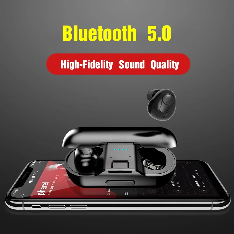 2019 Newest TWS Bluetooth V5.0 Headphones In-Ear Wireless Earphone With Charging Case Noise Reduction Headset Earbuds | Электроника