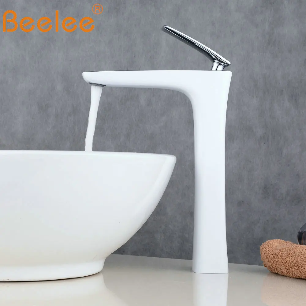 Beelee Bathroom Taps Mixer White Counter Top Sink Tap Mono Basin Faucet Cloakroom Faucets BL6609WH | Обустройство дома