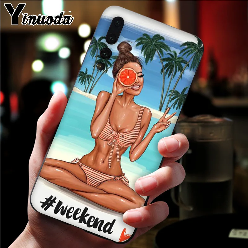 Yinuoda летний мягкий чехол из ТПУ для принцессы девочек пляжа Huawei P10 plus 20 pro P20 lite mate9 10