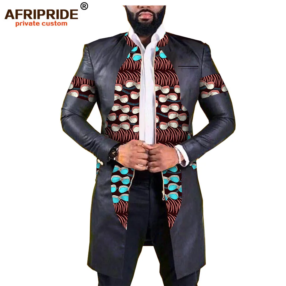 AFRIPEIDE африканская Весенняя мужская куртка с длинным рукавом на молнии Повседневная куртка плюс размер из чистого хлопка и искусственного меха в стиле пэчворк A1914002