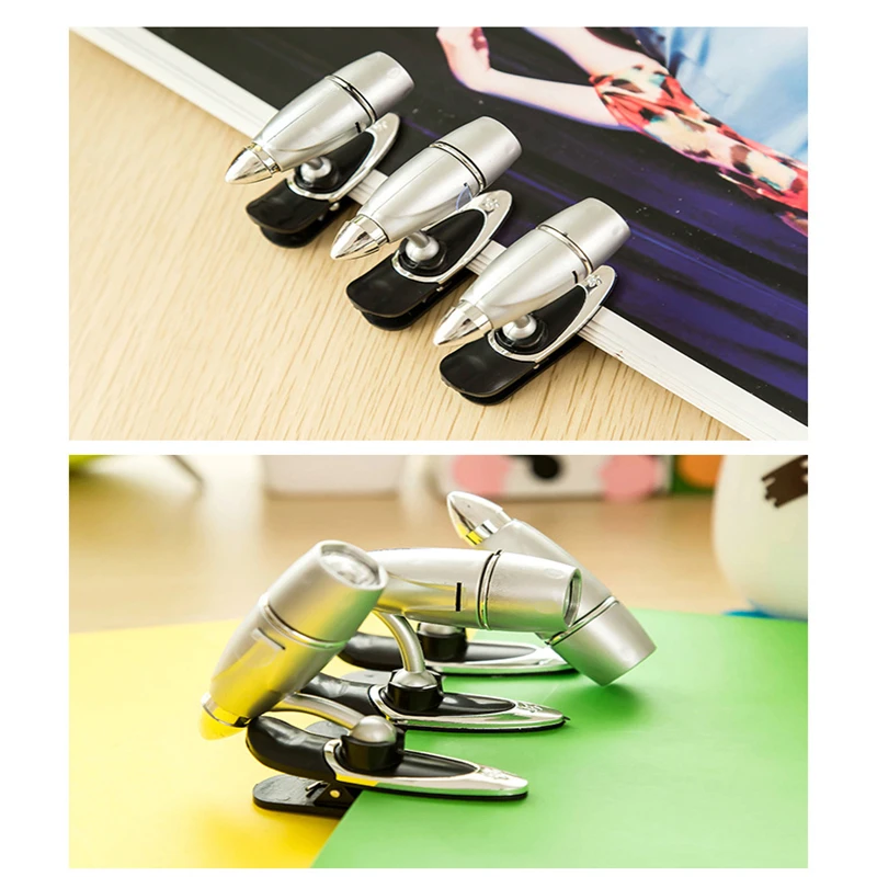

Ourpgone Brand 1*Outdoor Camping Tools Lamp Mini LED Clip on Book Night Bright Reading Light Lamp Bullet Free shipping