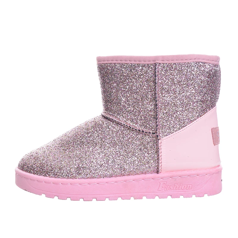 SAILING LU/женские зимние ботинки блестящие Теплые ботильоны на плоской платформе с