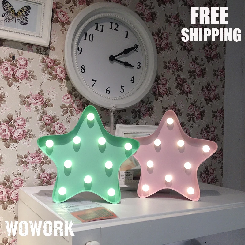 Шатер Letter LED Star свет 9 inch на батарейках Огни ночного лампа декоративный Up Letters
