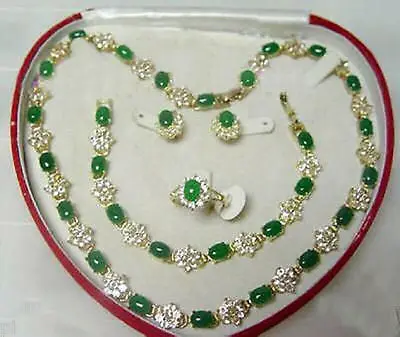 

Горячая продажа-популярные ювелирные изделия зеленый натуральный камень ожерелье браслет кольцо серьги. Часы оптом кварцевый камень CZ cr -Top