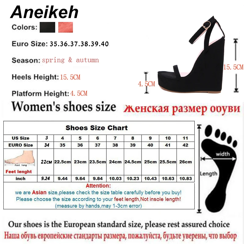 Aneikeh/; модные босоножки на танкетке с открытым носком; пикантная обувь на платформе из искусственной замши с ремешком на щиколотке; женские сандалии-гладиаторы на очень высоком каблуке с вырезами