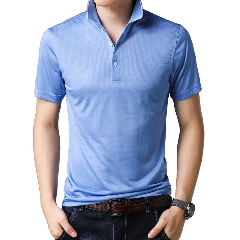 Летняя новая модная из вискозы рубашка с воротником шелка Мужская коротким