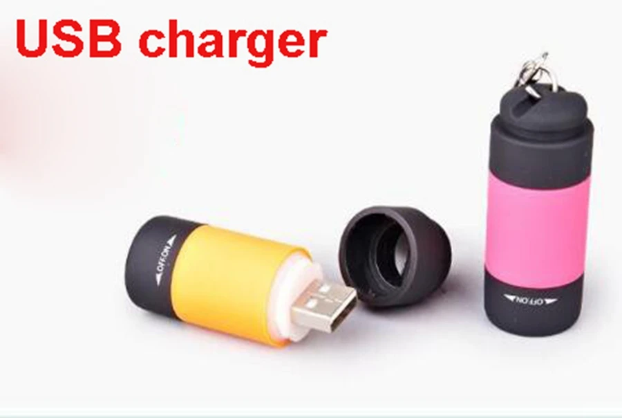 Многоцветный Мини светодиодный фонарь USB Перезаряжаемый Flassh светильник маленький карманный брелок вспышка светильник портативная ручная лампа IP67 водонепроницаемый