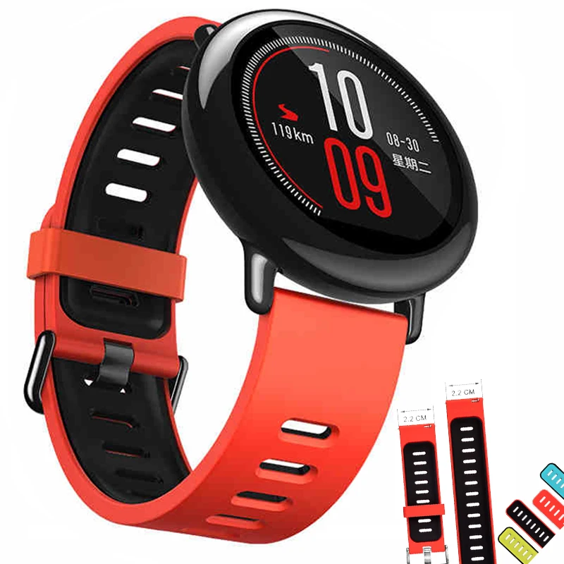 Silicone Watchband For Amazfit pace For Samsung Gear S3 For EX18 G01 G02 GV68 Smart Watch Straps Universal 22mm Band Accessories