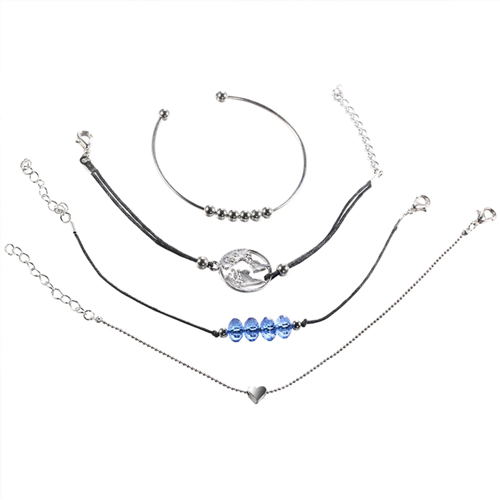 4 шт./компл. женские модные хрустальные бусины Геометрия карты земли открытый