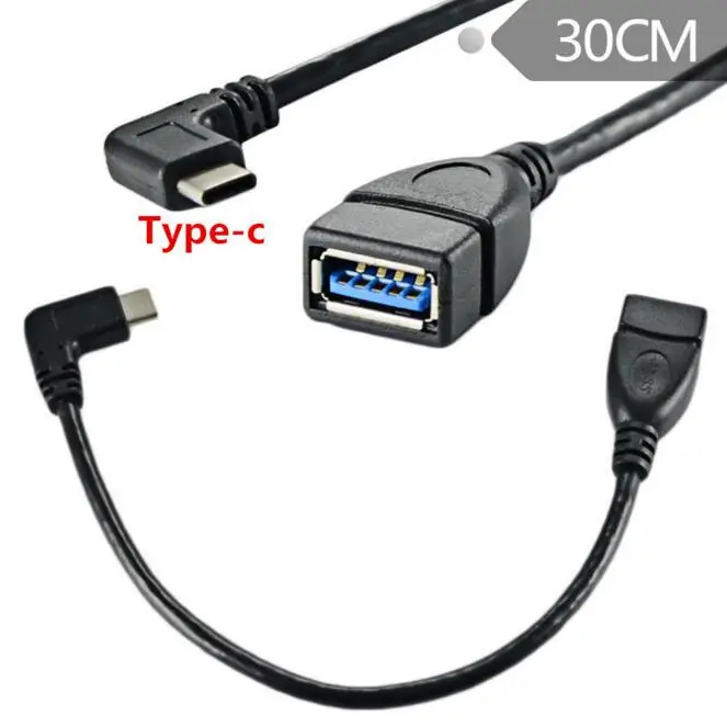Адаптер OTG (100 шт./лот) двусторонний угол 90 градусов USB 3 1 Тип C к 0 A мама 25 см м для Mac